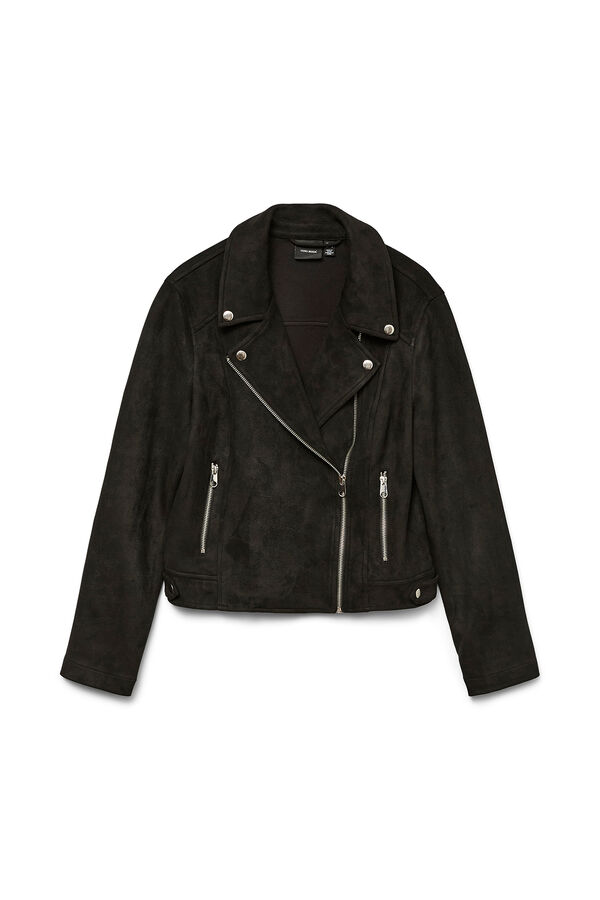 Vero Moda Blus&atilde;o em camur&ccedil;a com tachas Preto