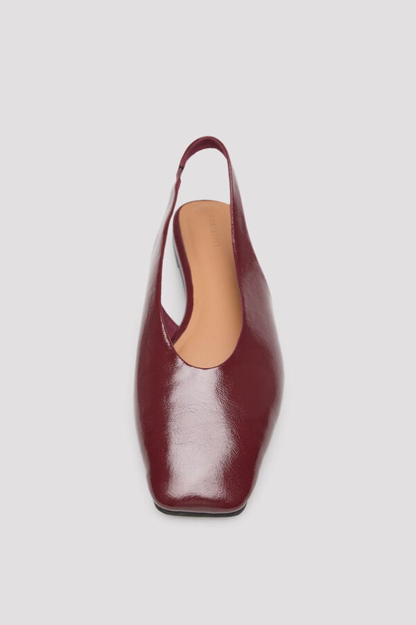 Cortefiel Square toe mule ballet flats Maroon