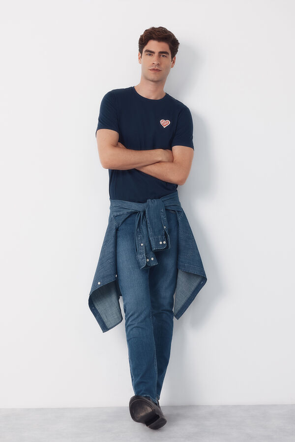 Cortefiel Little hearts t-shirt Navy