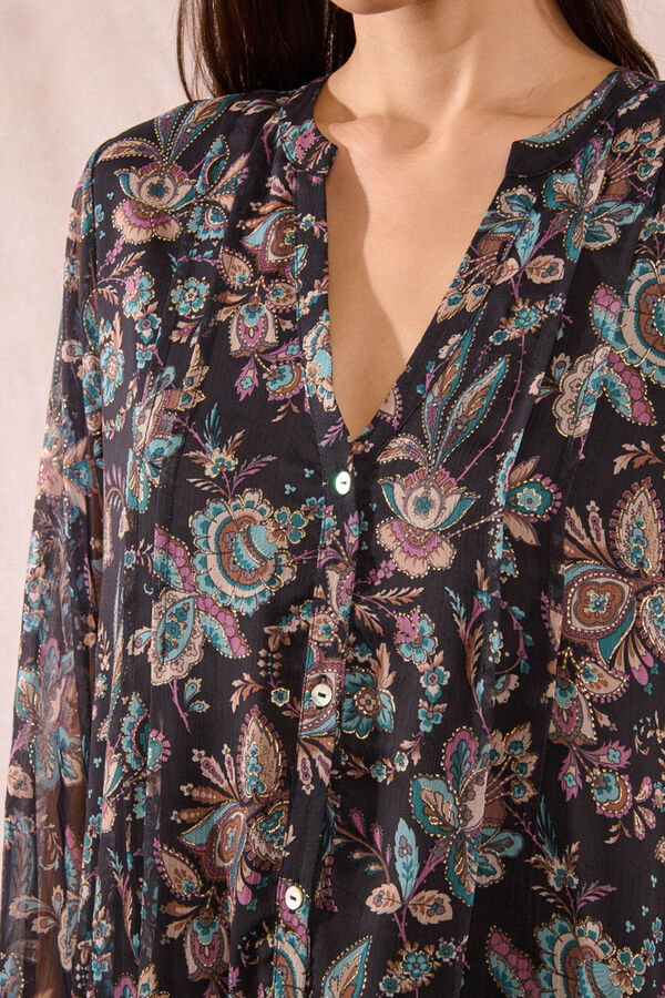 Molly Bracken Vestido curto de manga comprida com estampado Multicolorido
