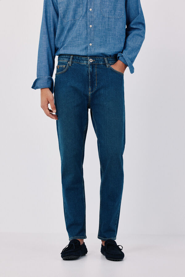 Cortefiel Lightweight slim tapered jeans Blue