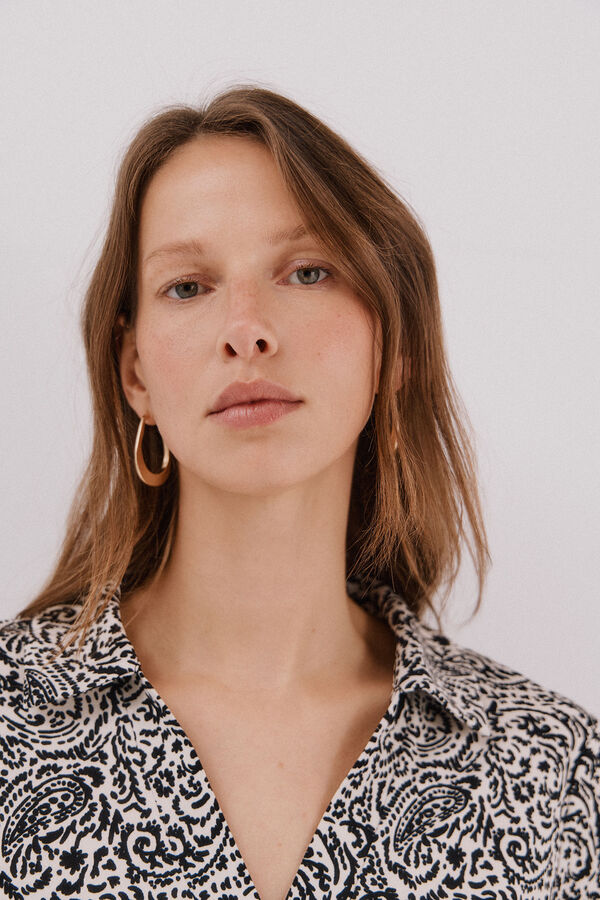 Cortefiel Polo shirt neck t-shirt Printed white