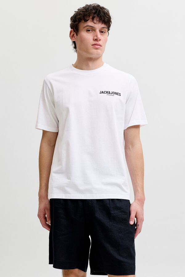 Jack & Jones T-shirt com logo em algod&atilde;o Branco