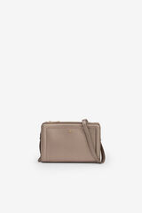 Vilanova Bolsa bandolera efecto cuero metalizado Beige
