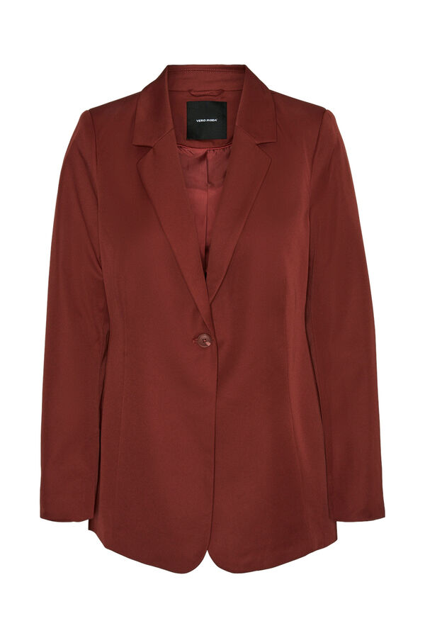 Vero Moda Blazer larga con hombreras Marrón oscuro
