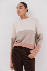 Cortefiel Striped soft feel jumper Ivory