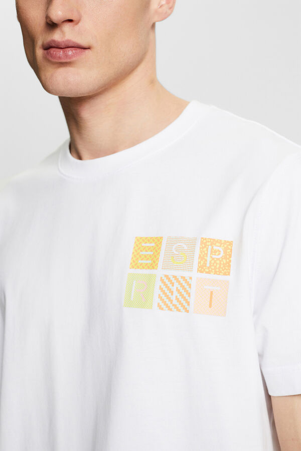 Cortefiel Camiseta logo multicolor algodón orgánico Blanco