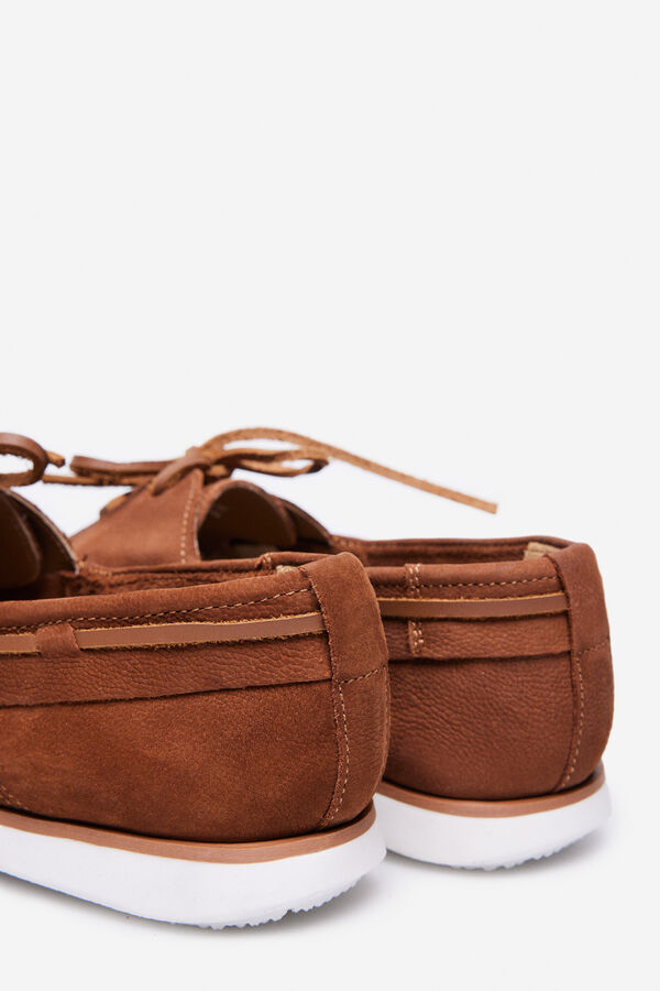Cortefiel Leather sports loafers Camel