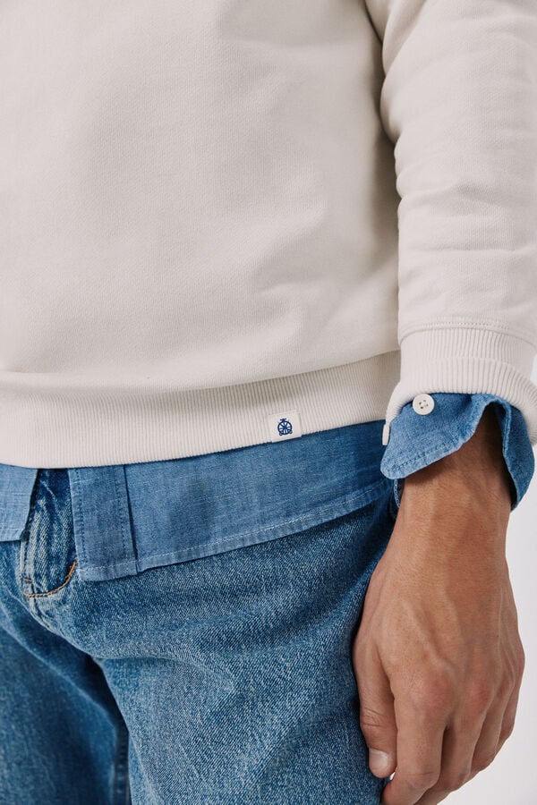 Cortefiel Sweatshirt gola caixa Ecru