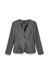 Vero Moda Blazer de gola comprida com decote em MANGA Cinzento