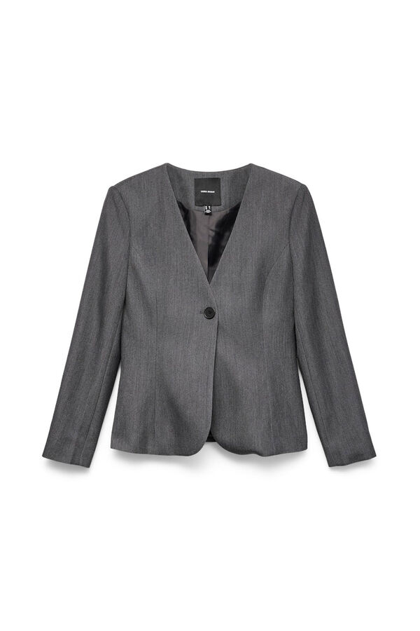 Vero Moda Blazer de gola comprida com decote em MANGA Cinzento