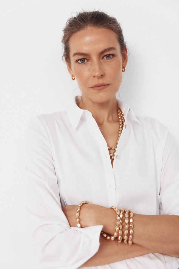 Cortefiel Poplin shirt White