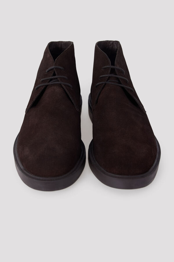 Cortefiel Botas de atacadores em croute Castanho