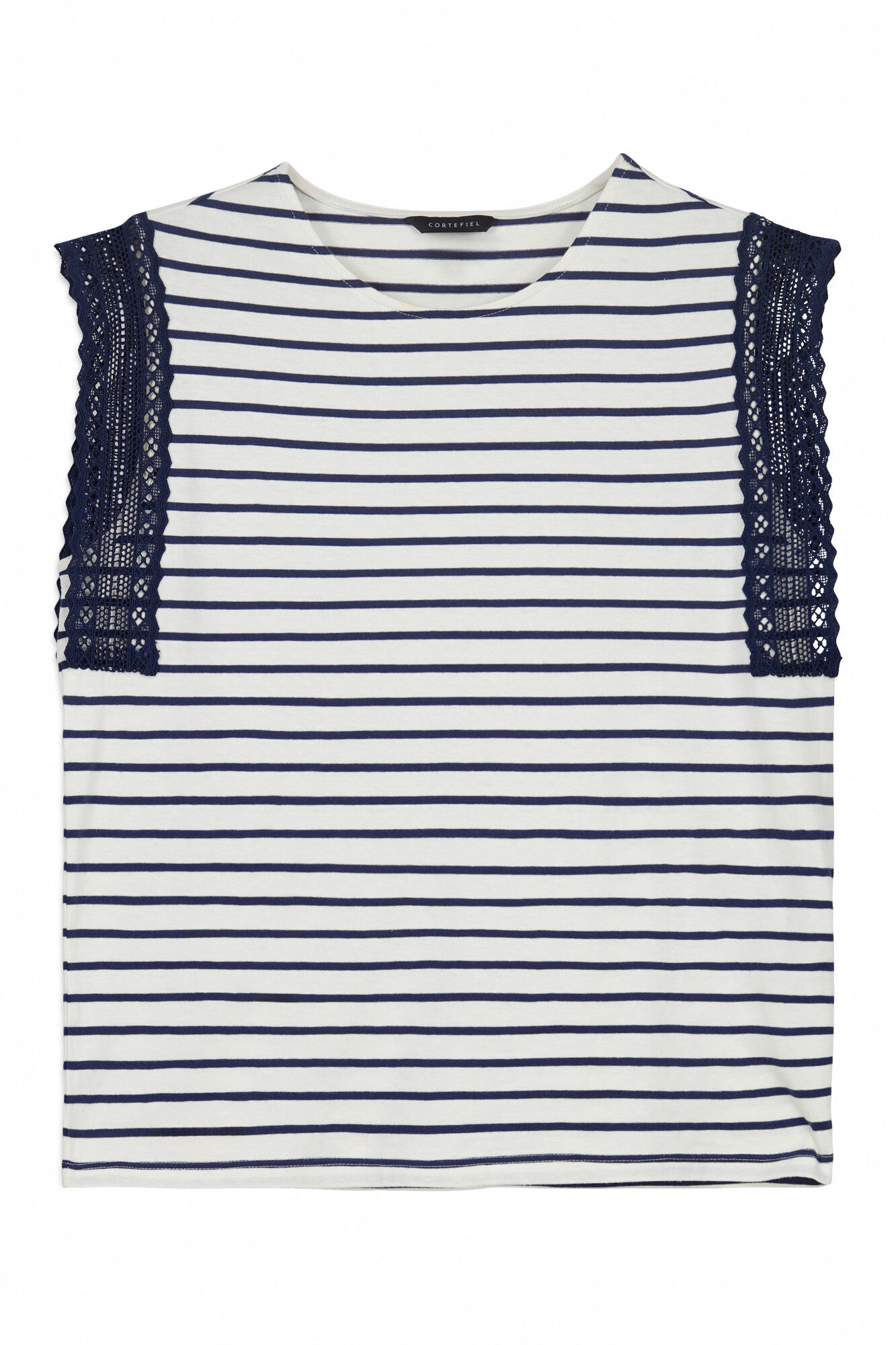 Cortefiel Guipure sleeve -shirt