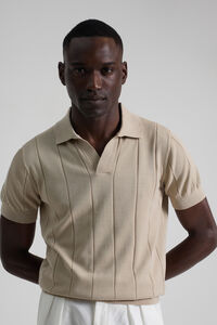 PuroEGO Camisa polo de malha canelada