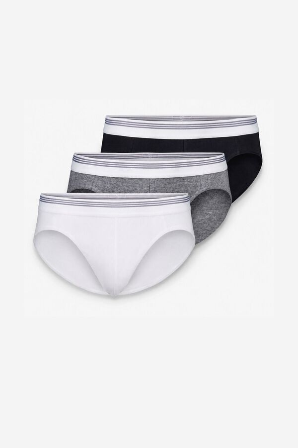 Cortefiel Pack 3 jersey-knit briefs Black