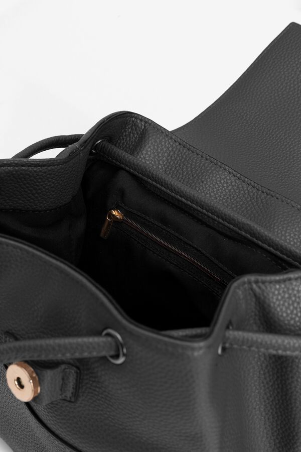 Vilanova Faux leather bucket backpack Black