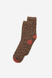 Cortefiel BCI cotton leopard socks Nude