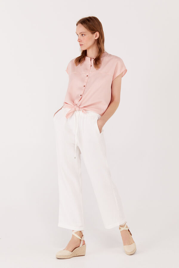 Cortefiel Flowing trousers White