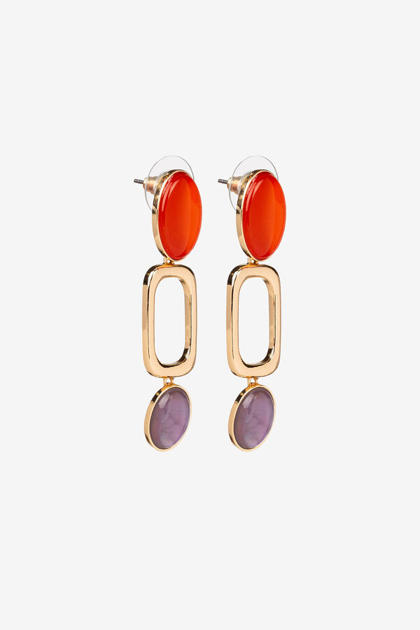 Cortefiel Drop earrings with stones Gold