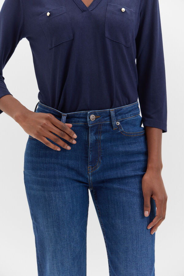 Cortefiel Bell-bottom jeans Blue