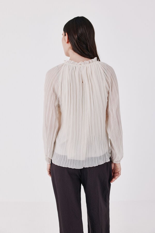 Cortefiel Pleated blouse Ivory