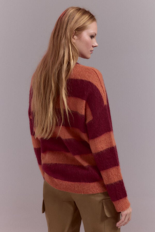 Cortefiel Striped jumper Red