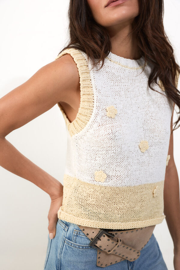 Slowlove Top punto contraste Amarelo