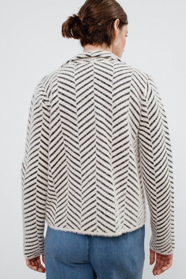 Object herringbone jersey-knit jacket White