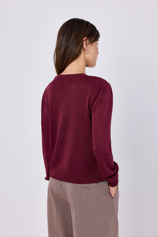 Cortefiel Metallic crew neck jumper Orange