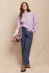 Slowlove Pantalón de jaquard con pinzas Azul marino