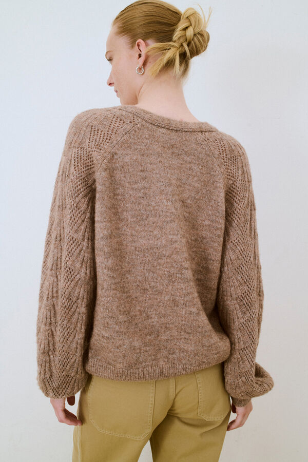 Cortefiel Lool cardigan with bows Brown