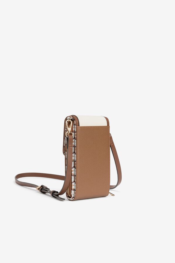 Vilanova Multicoloured faux leather phone bag Beige