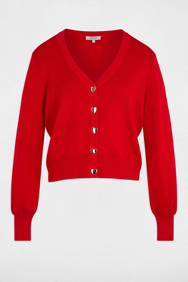 Morgan Colete ajustado gola em V Vermelho