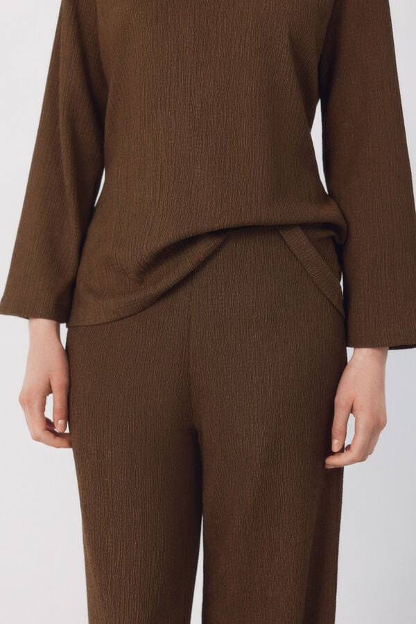 Cortefiel Jersey-knit trousers Kaki