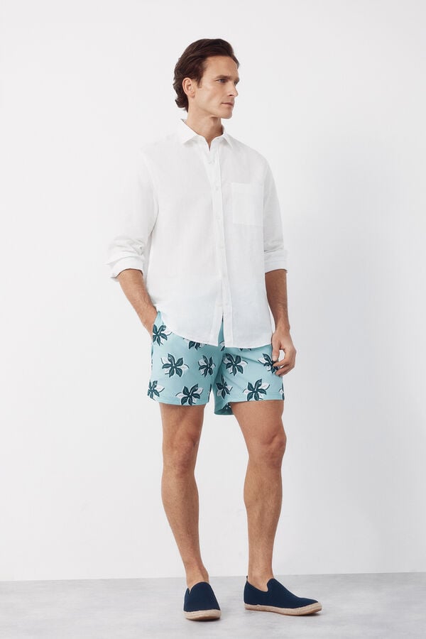 Cortefiel Floral print swimwear Blue