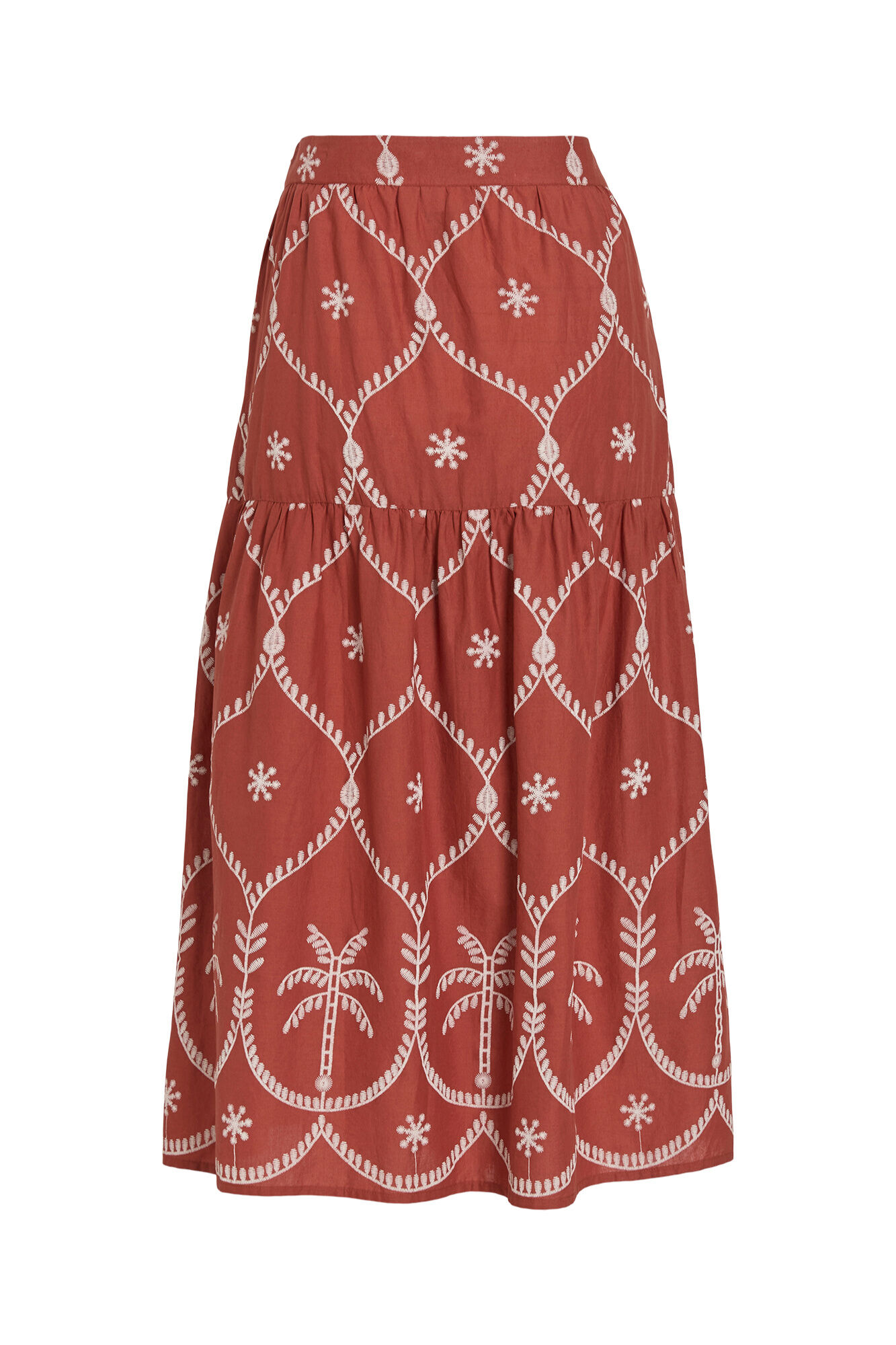 Vila Falda midi estampado tropical