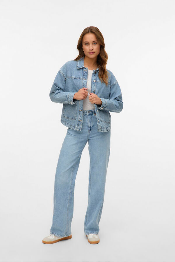 Vero Moda Blus&atilde;o em denim Azul
