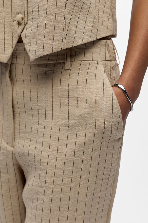 Object Cal&ccedil;a larga &agrave;s riscas Tostado