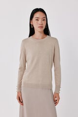 Cortefiel Round neck jumper Nude
