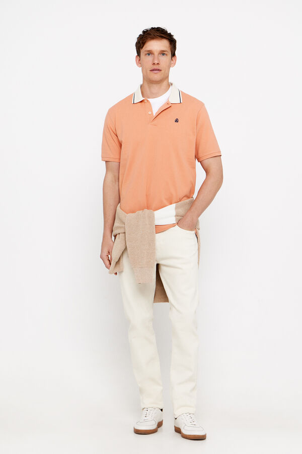 Cortefiel Polo shirt with contrast collar Orange