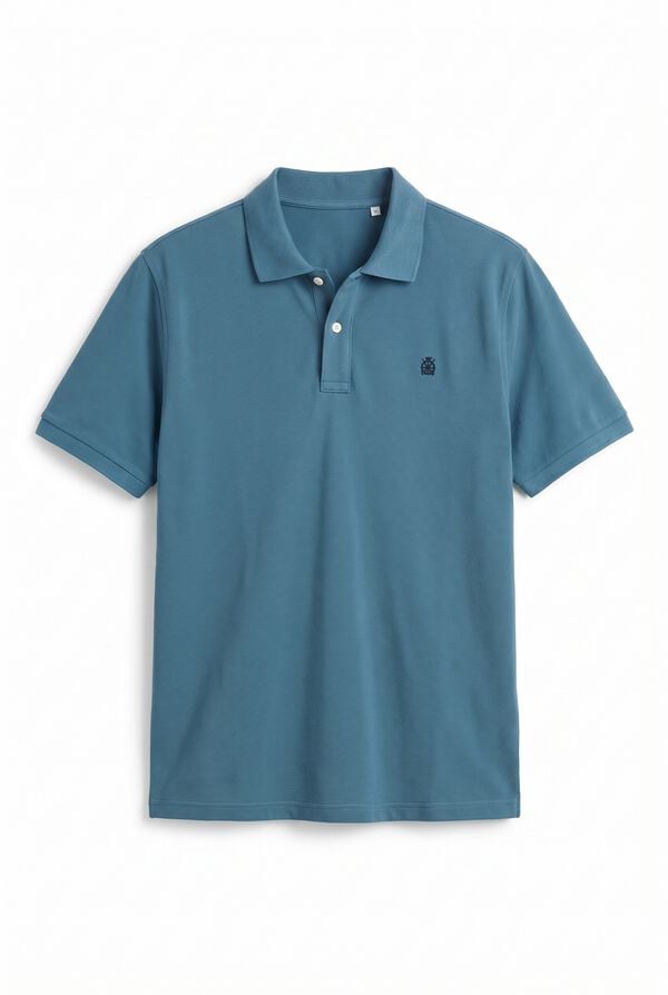 Cortefiel Piqu&eacute; basic polo shirt Blue