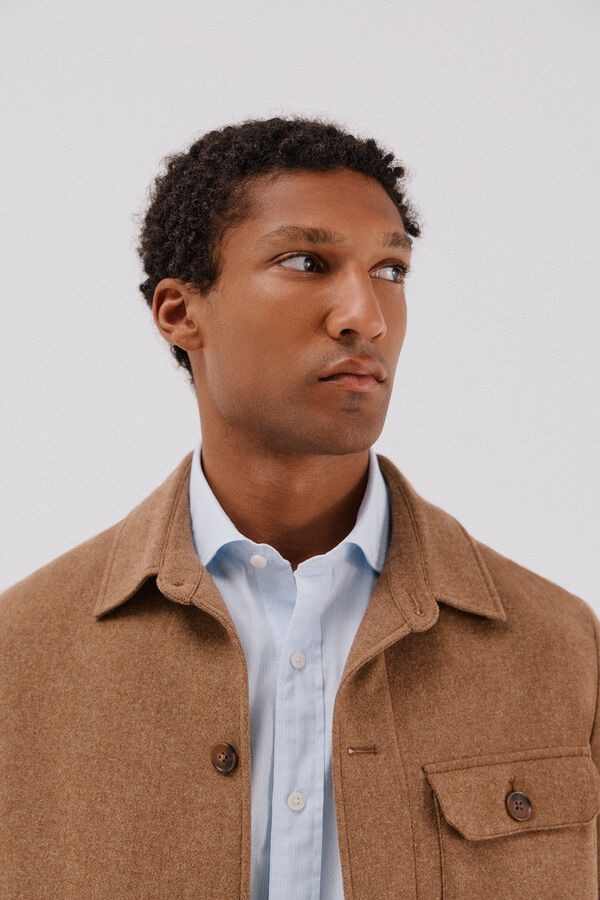 Cortefiel Sobrecamisa lana camel Camel
