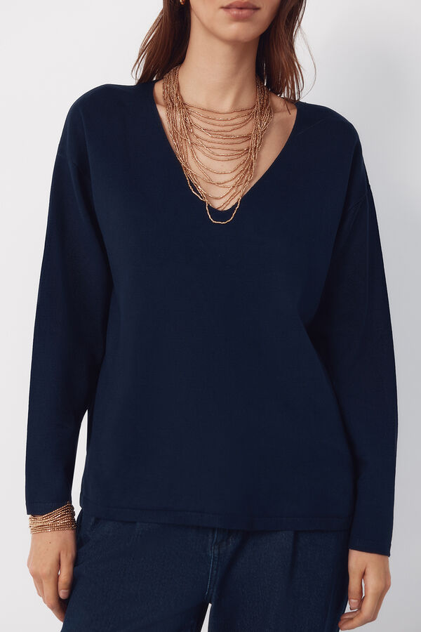 Cortefiel V-neck jumper Navy