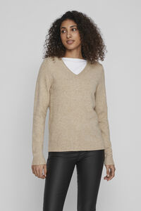 Cortefiel V-neck knit jumper Brown