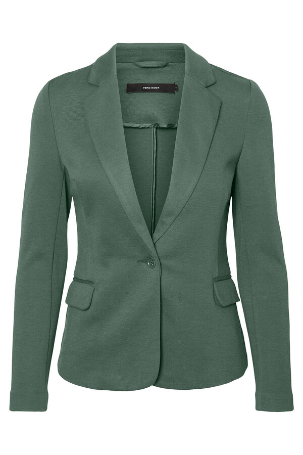 Cortefiel Long sleeve blazer with pockets Green