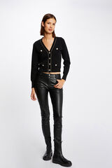 Morgan C&aacute;rdigan manga larga abotonado Negro