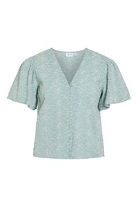 Vila Blusa de manga curta com bordado floral