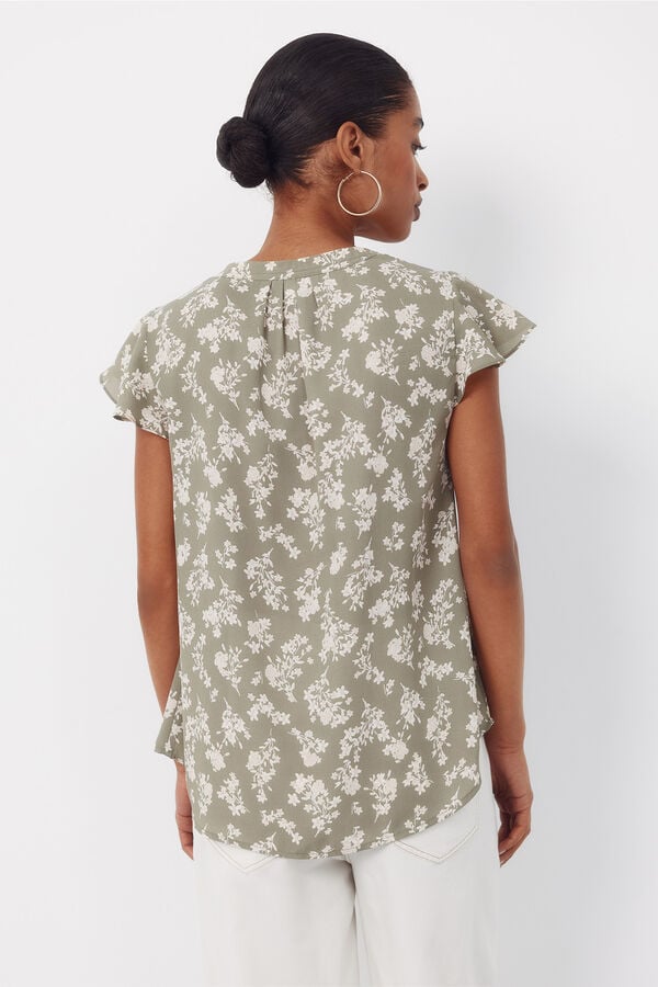 Cortefiel Fluid flutter sleeve blouse Multicolour