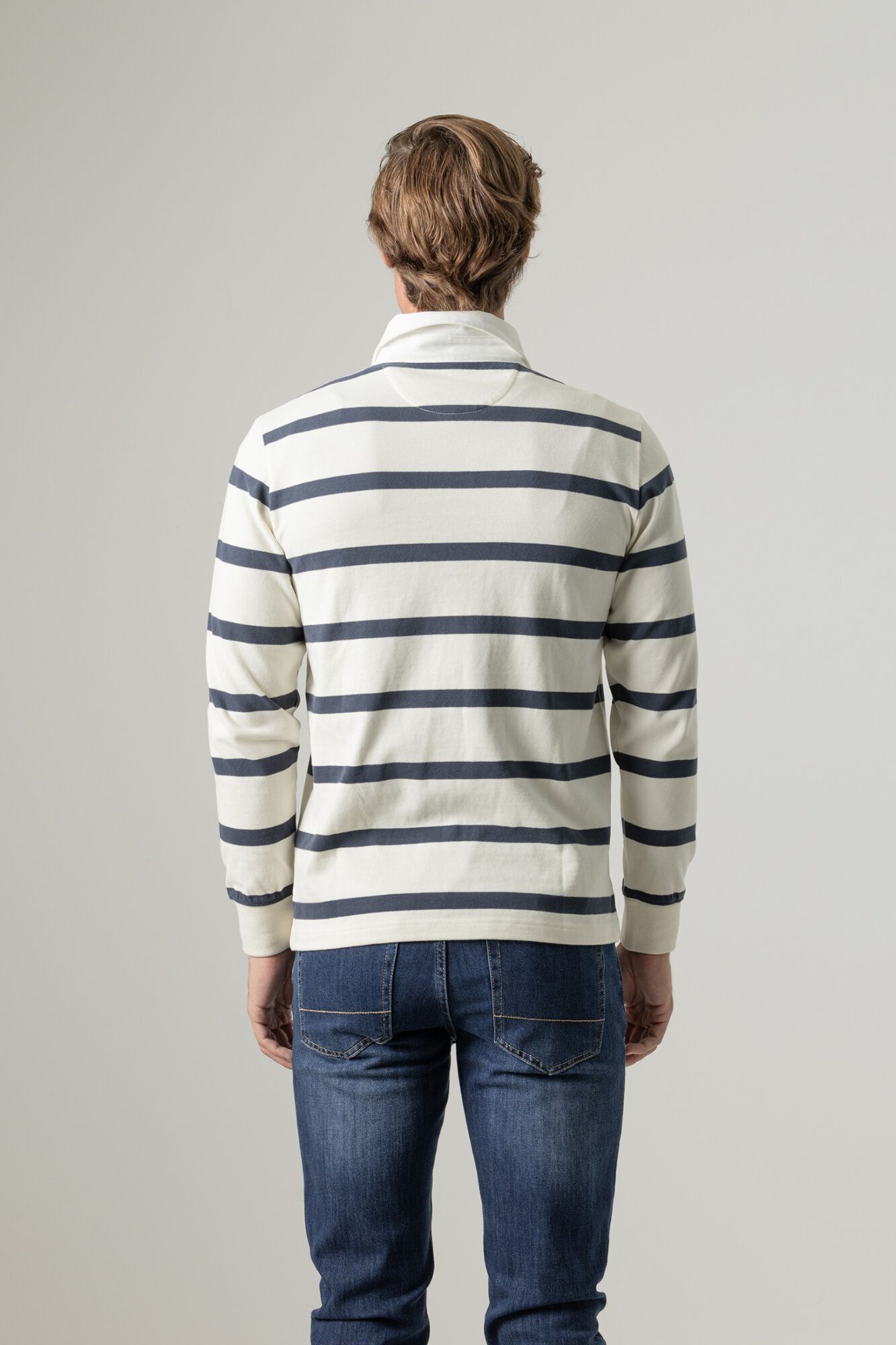 PuroEGO Striped cotton rugby polo shirt